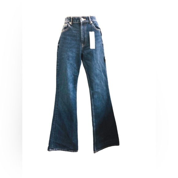 Zara flare leg high rise hi waist‎ hi rise full length jeans size 34/2 new - Picture 15 of 16